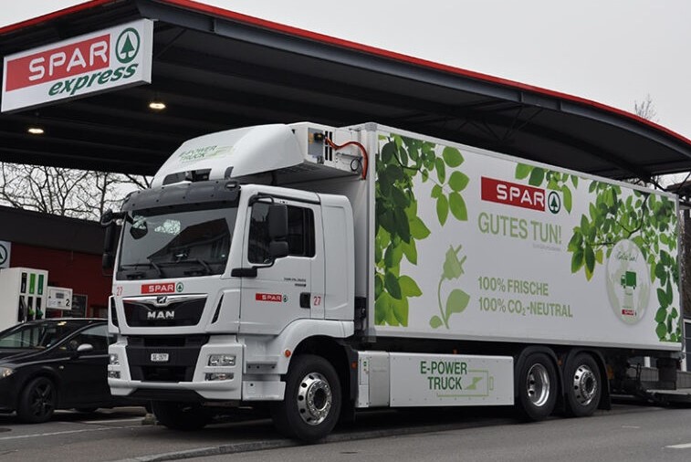 Vollelektrisches Nutzfahrzeug - MAN Truck & Bus Schweiz für SPAR Gruppe St. Gallen